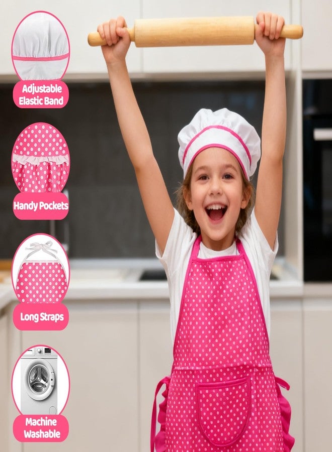 MEIDAYAI 2 Pcs Kid Apron and Chef Hat Set, Adjustable Red Chef Costume for Pretend Play, Cooking Baking Painting Gear for Toddlers Boys Girls, Birthday Gift Idea (Red) - Image 3